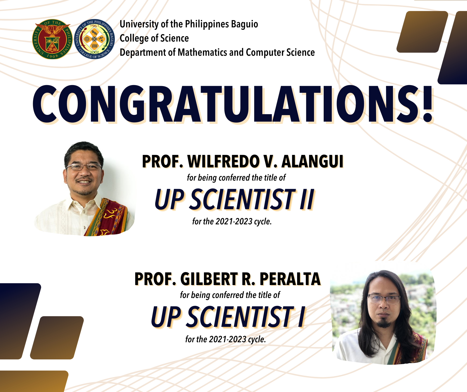 Congratulations! DMCS UP Scientists!