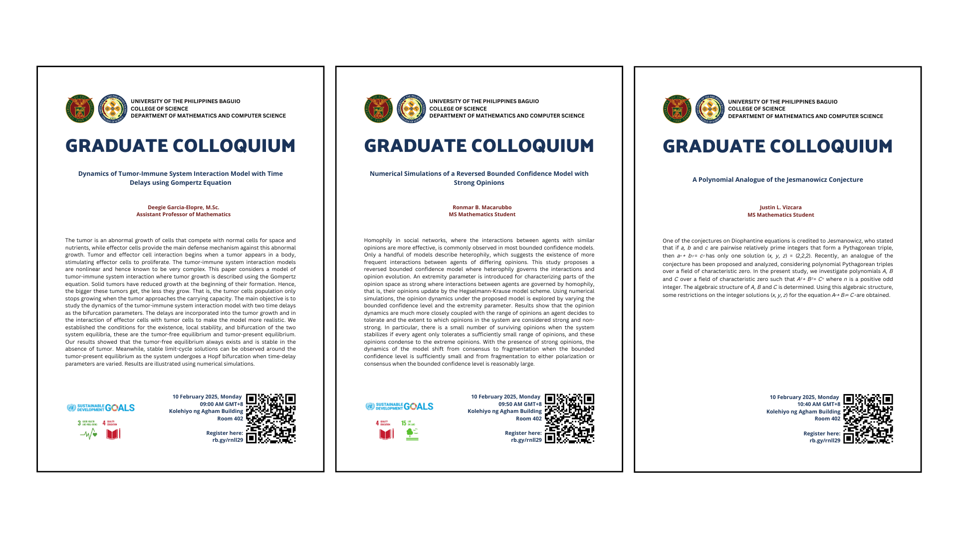  Graduate Colloquium 3 February 2025