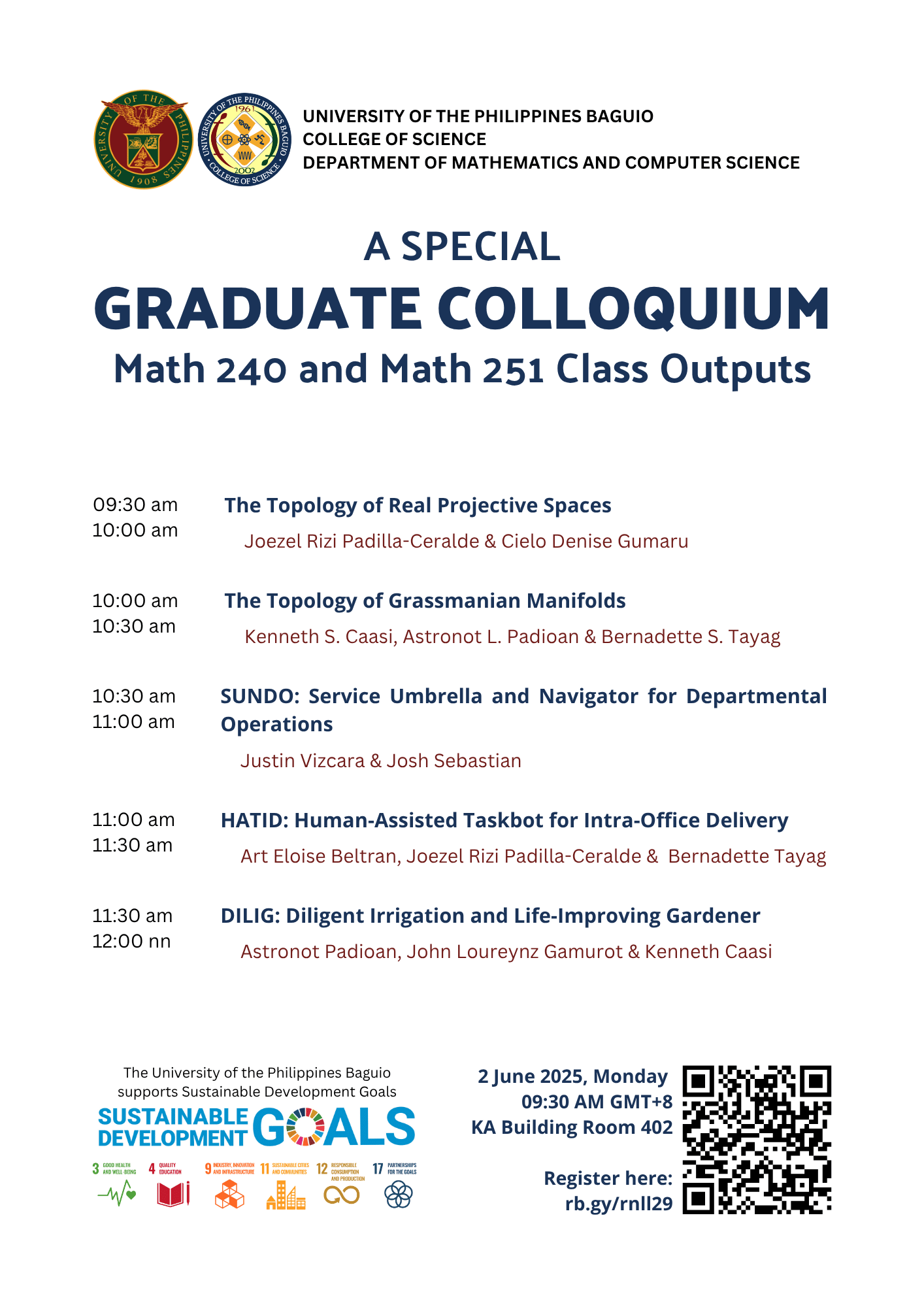 Graduate Colloquium 2 June 2025