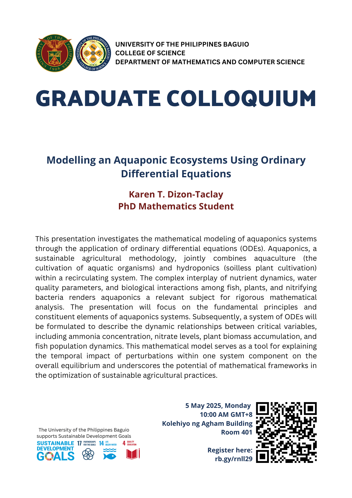 Graduate Colloquium 5 May 2024