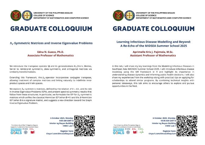 Graduate Colloquium 6 October 2025