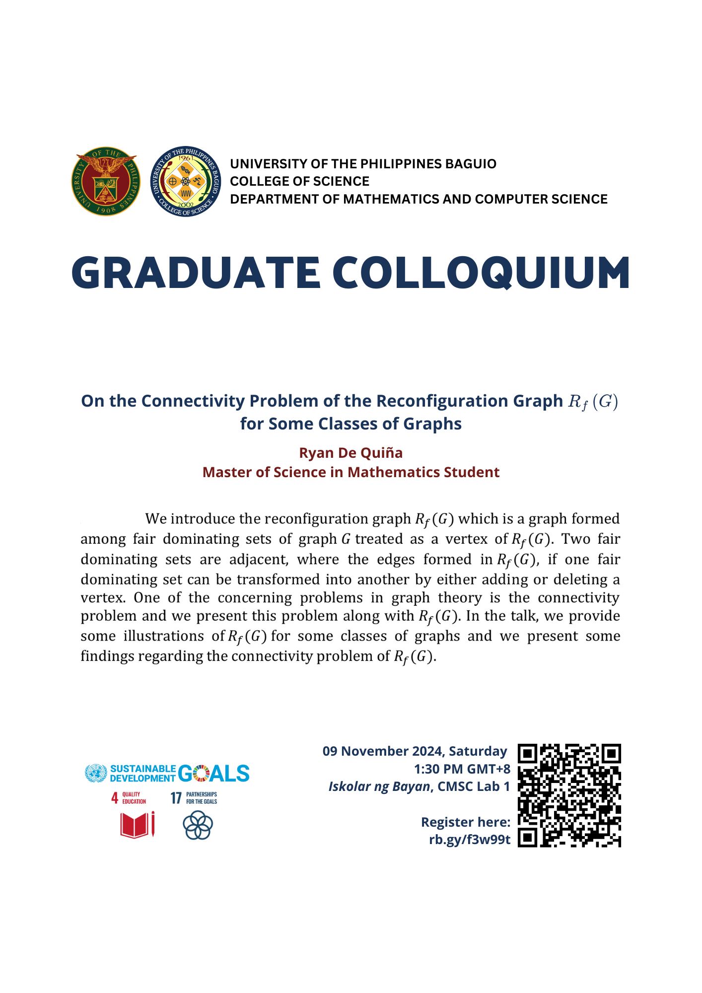 Graduate Colloquium 9 November 2024